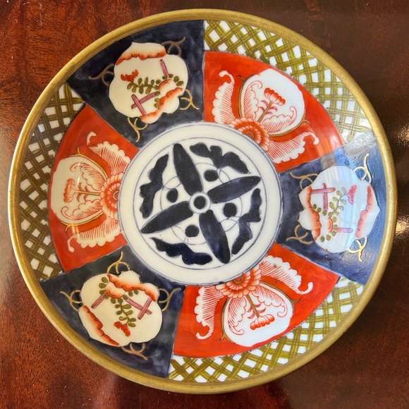 Saks Fifth Avenue Other - MCM Saks Fifth Avenue Imari Style Porcelain Plate w/Brass Covering